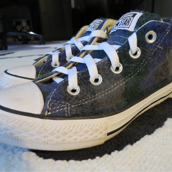 Converse Gray and Green High-Top Sneakers - Picture 7 of 9
